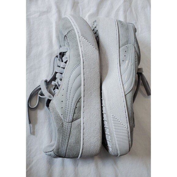 Puma Vikky Platform Suede Shoes Women's US size 8 Sneakers Casual Gray SoftFoam - Picture 1 of 9